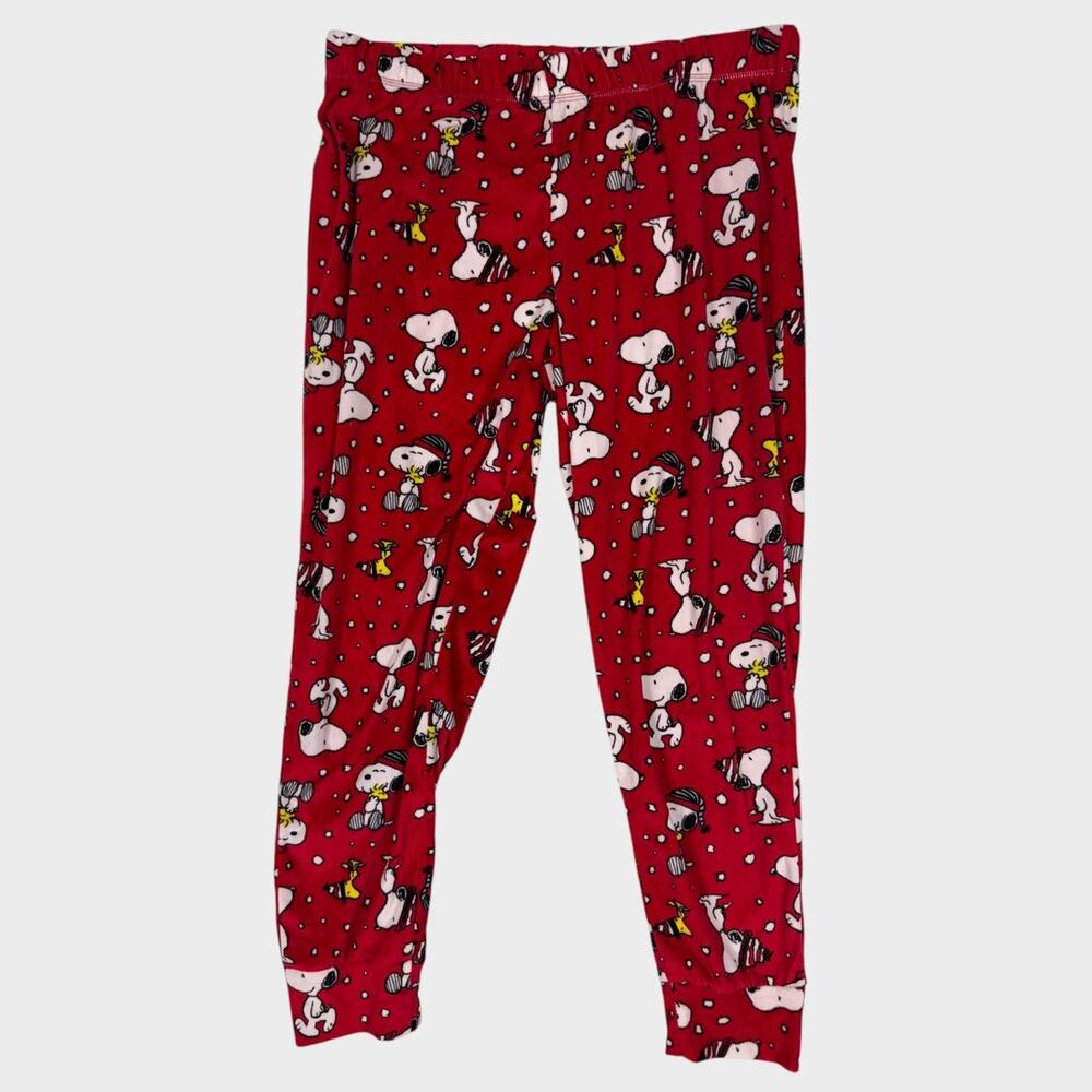 Peanuts Snoopy Woodstock Holiday Large 12-14 Red Pajama Pants